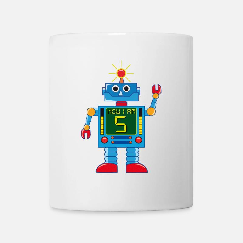 Roboter ich bin 5 - Tasse - Weiß