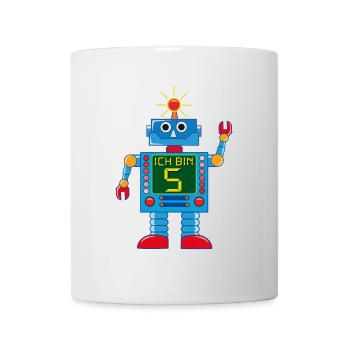 Roboter ich bin 5 Jahre - Tasse - Weiß - Vorne