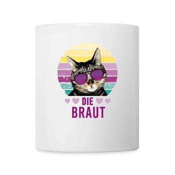 Braut Katze Tiger JGA Junggesellinnenabschied 1 - Tasse - Weiß - Vorne