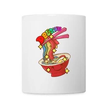 leckere Regenbogennudeln im Kawaii-Stil für LGBT+ - Tasse - Weiß - Vorne