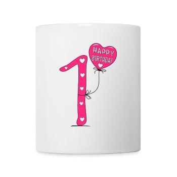 1 Geburtstag Happy Birthday - Tasse - Weiß - Vorne