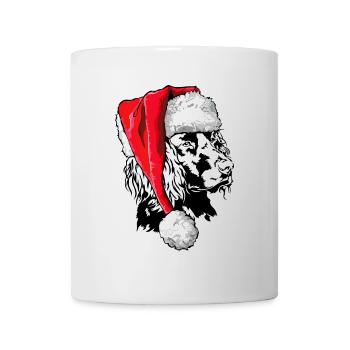 Père Noël allemand Chien de caille Signes de Noël - Mug blanc - blanc - Devant