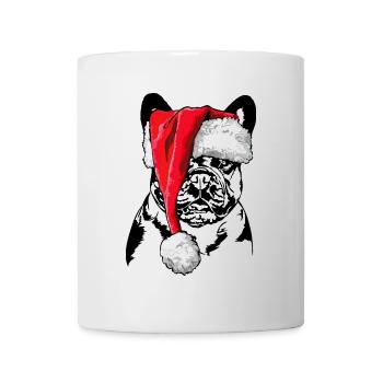 Signes de Noël du Père Noël bouledogue français - Mug blanc - blanc - Devant