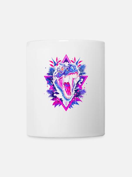 Synthwave Raptor - Mug blanc - blanc