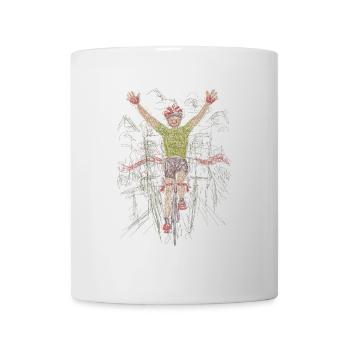 cyclist finish line art expresionist - Mug - white - Front