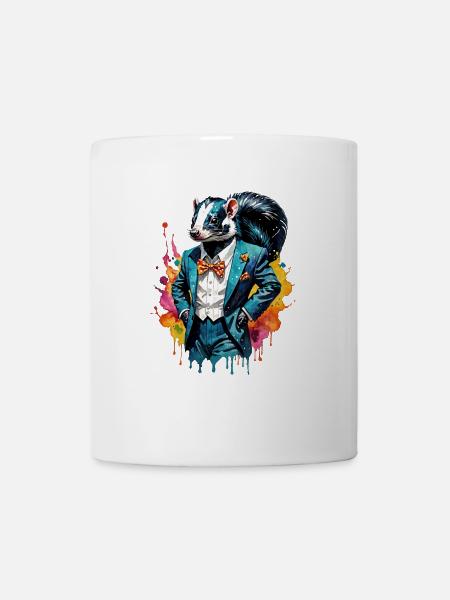 Stinktier im Anzug - Tasse - Weiß