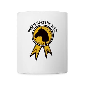 Turnierschleife Hobby Horse Rosette Turnier Team - Tasse - Weiß - Vorne