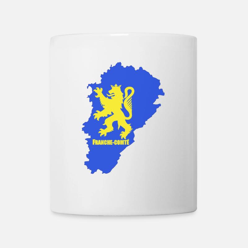 Carte Franche-Comté + lion - Mug blanc - blanc