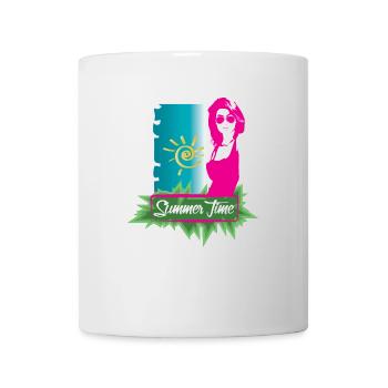 Summer time with sexy girl is wearing sunglasses - Mug - white - Front