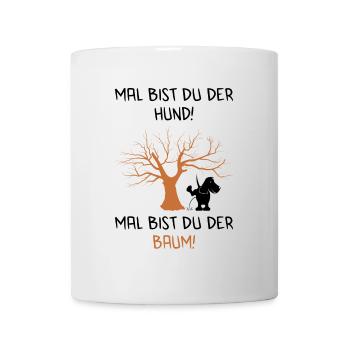 Parfois chien - parfois arbre - Mug blanc - blanc - Devant