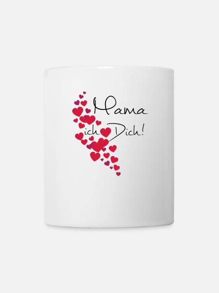 Muttertag Mama Ich liebe Dich, personalisierbar - Tasse - Weiß