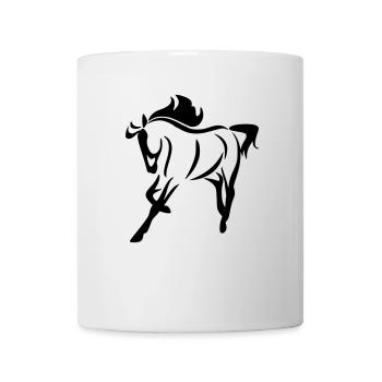 Imprimer et dessiner le motif cheval sur sweat à capuche - Mug blanc - blanc - Devant