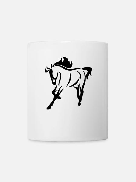 Imprimer et dessiner le motif cheval sur sweat à capuche - Mug blanc - blanc