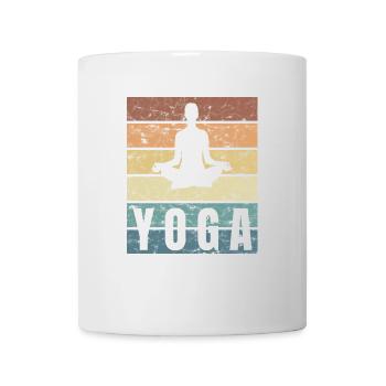 Yoga Strech Sport Lotus Atmung Crunge Effekt - Tasse - Weiß - Vorne