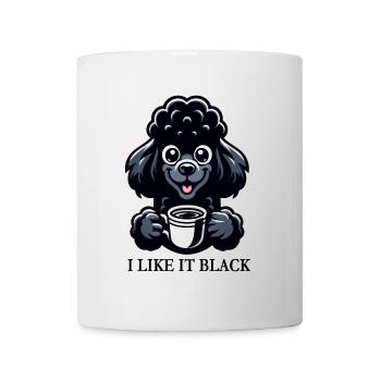 Pudel Kaffee "I like it black" Design - Tasse - Weiß - Vorne