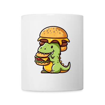 Bizarre Dino T-Rex Hamburger Fast Food - Mug - white - Front