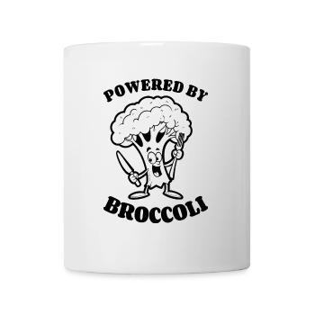 Powered by Broccoli - Légumes, végétarien, végétalien - Mug blanc - blanc - Devant