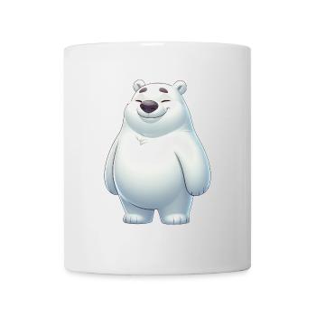 Süßer Eisbär Cartoon Glücklich Entspannt - Tasse - Weiß - Vorne