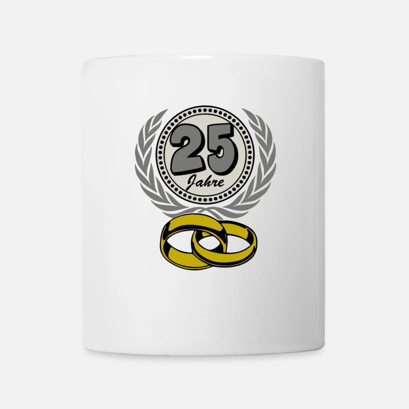 Silberhochzeit ,25 Jahre , Ehe ,Hochzeitstag,(25) - Tasse - Weiß