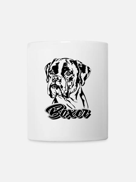 BOXER chien portrait chien chiens Wilsigns - Mug blanc - blanc