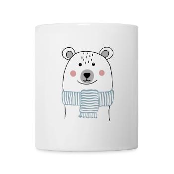 Eisbär mit hellblauem Schal - Tasse - Weiß - Vorne