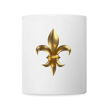 Fleur de Lys / Fleur de Lis 3D Gold Look - Mug - white - Front