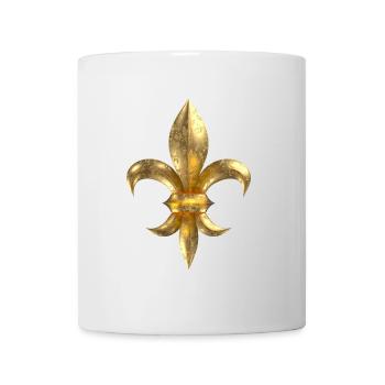 Fleur de Lys / Fleur de Lis gold look corroded - Mug - white - Front