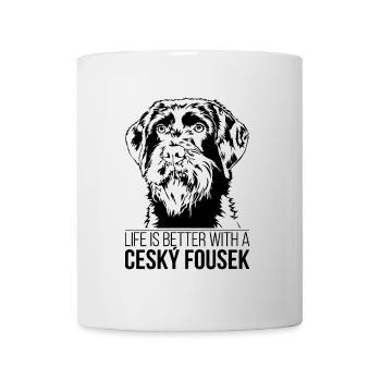 CESKY FOUSEK life is better chien sort Wilsigns - Mug blanc - blanc - Devant