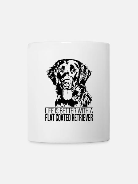 FLAT COATED RETRIEVER life is better Hund Wilsigns - Tasse - Weiß