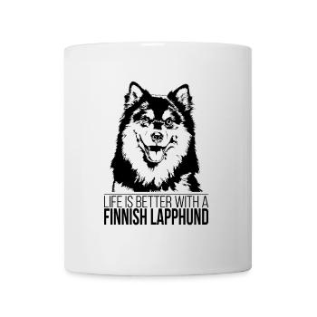 FINNOIS LAPPHUND La vie mieux Chien dit Wilsigns - Mug blanc - blanc - Devant
