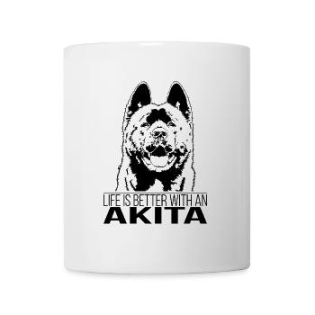 AKITA la vie est meilleure Chiens Chien Dire Wilsigns - Mug blanc - blanc - Devant