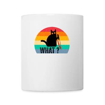 Mord Katze Was? Liebende Katze Retro - Tasse - Weiß - Vorne