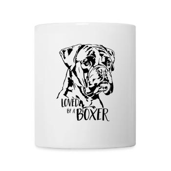 Aimé par un boxer chien Wilsigns - Mug blanc - blanc - Devant