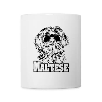 MALTESE cool sunglasses dogs dog - Mug - white - Front