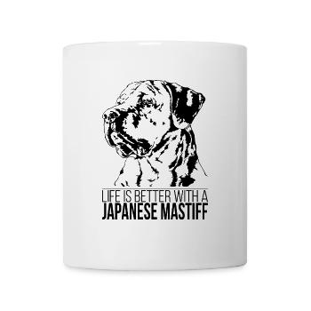 LA VIE DU DOGUE JAPONAIS est meilleure Hundespruch Hunde - Mug blanc - blanc - Devant
