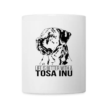 TOSA INU la vie est meilleure Hundespruch Hunde - Mug blanc - blanc - Devant