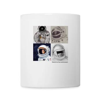 Zeichnung eines Astronauten - AI-Art - Tasse - Weiß - Vorne