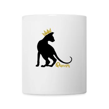 Queen Cat with Crown: OKH, Peterbald, Sphynx - Mug - white - Front