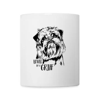 Loved by a Griff Hundespruch Zwerggriffon Wilsigns - Tasse - Weiß - Vorne