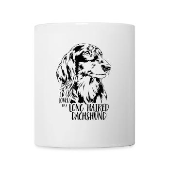 Loved by a Long Haired Dachshund Hundespruch Hunde - Mug - white - Front
