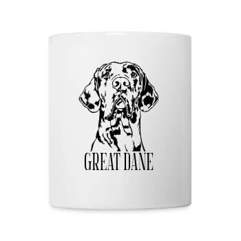 Great Dane Harlequin Portrait Hunde Wilsigns - Tasse - Weiß - Vorne