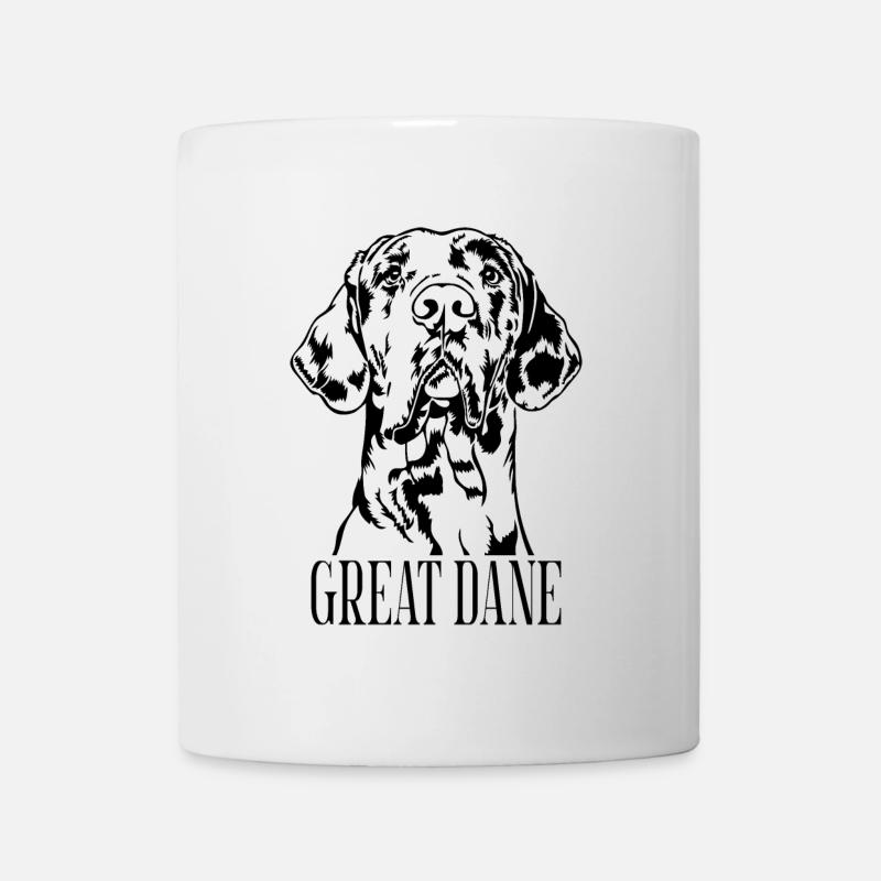 Great Dane Harlequin Portrait Hunde Wilsigns - Tasse - Weiß