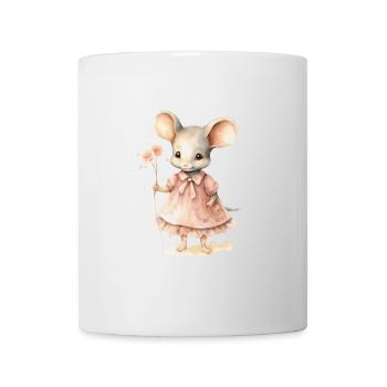 Bébé souris peinte à la main, aquarelles - Mug blanc - blanc - Devant