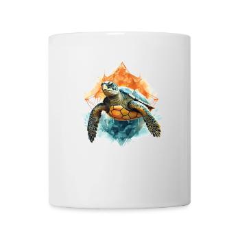 Abstrakte Natur: Böser Blick der Schildkröte - Tasse - Weiß - Vorne