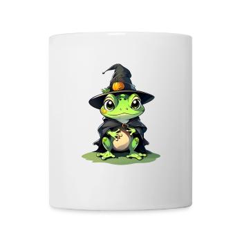 Cute Halloween frog with witch hat. - Mug - white - Front