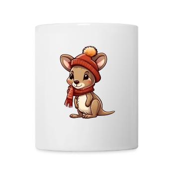 Cute kangaroo in festive winter look! - Mug - white - Front