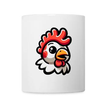 Huhn Kopf Comic - Tasse - Weiß - Vorne