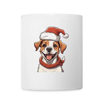 Merry Christmas Cute Dog Puppy Face - Mug - white - Front