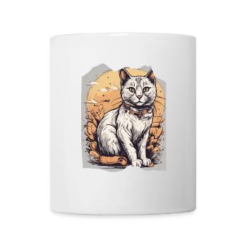 Whisker WonderlandCute Kitty Cat Orange Collar - Mug - white - Front