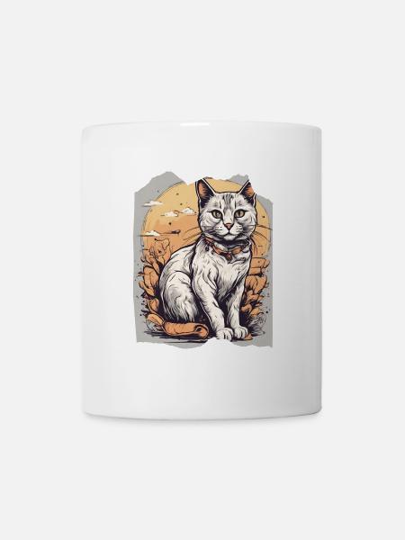 Whisker WonderlandNiedliches Kätzchen Katze Orange Halsband - Tasse - Weiß